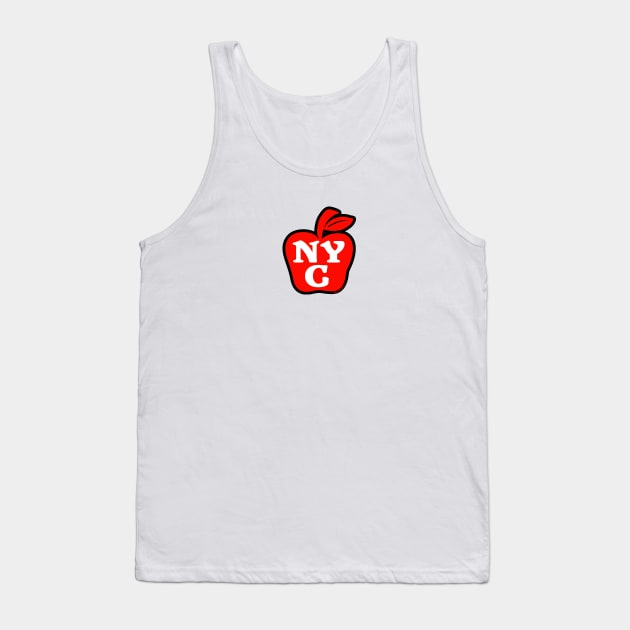 NYC Red and Black Big Apple Tank Top by FireflyCreative